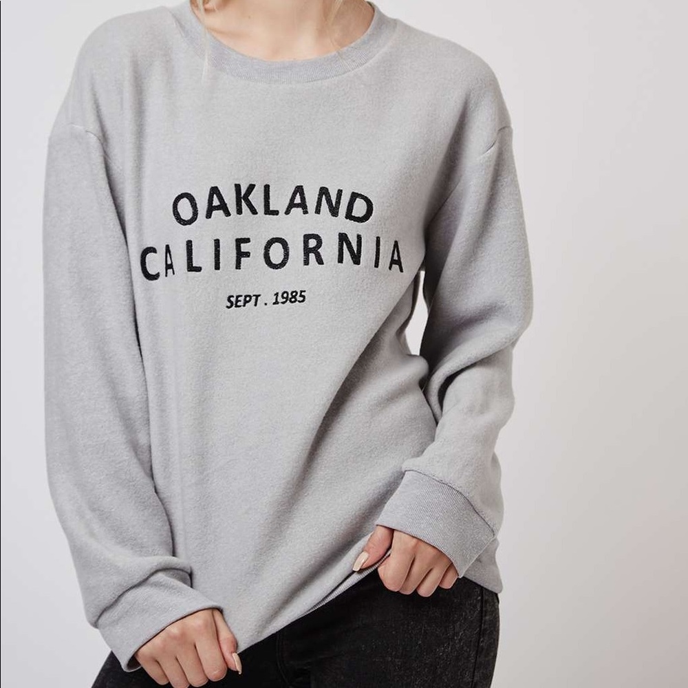 Topshop Light Gray Oakland California Jumper